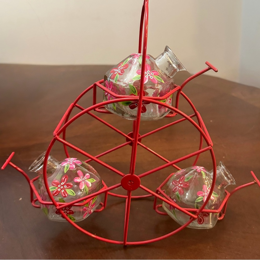 PARASOL BRAND RED FERRIS WHEEL HUMMINGBIRD FEEDER - Picture 3 of 10